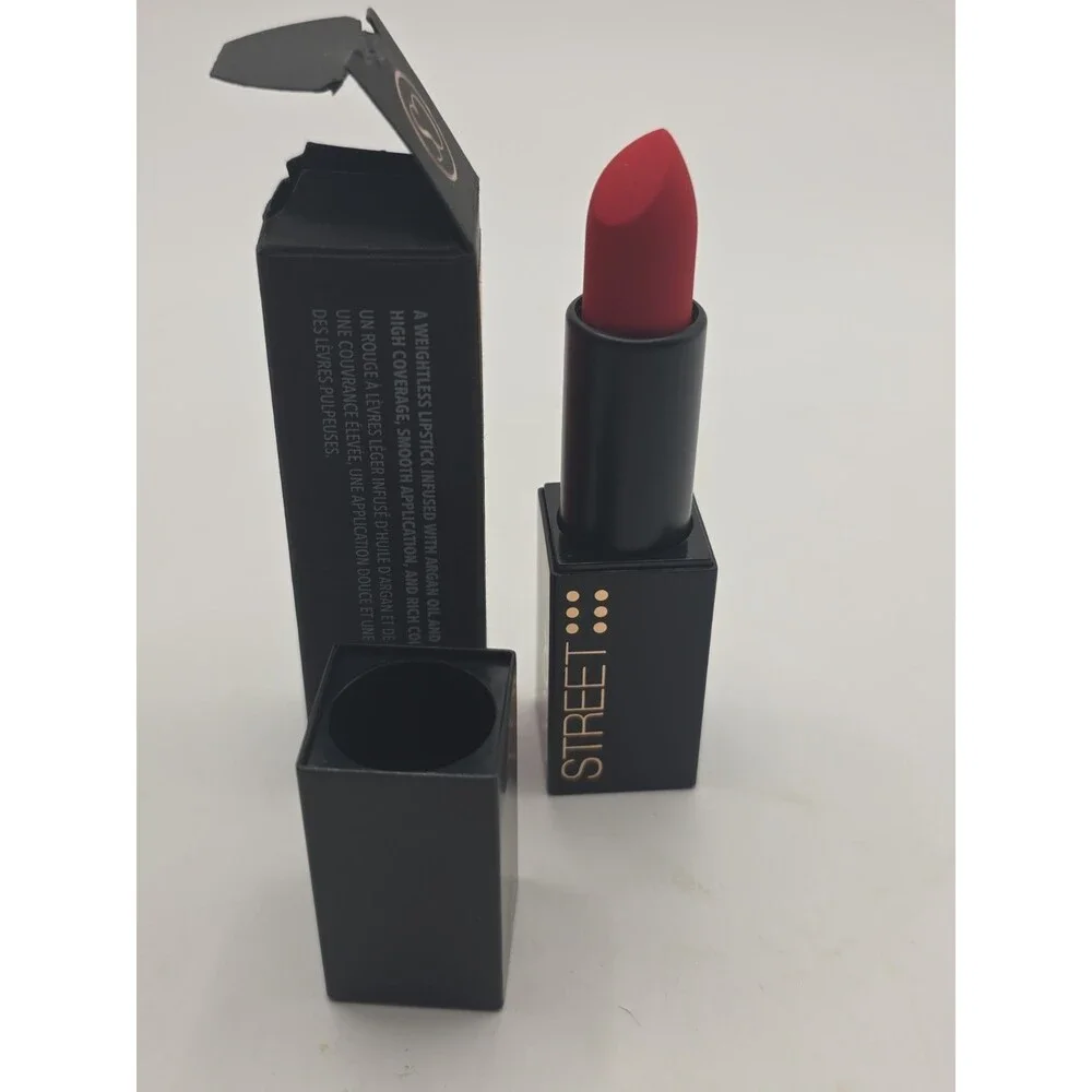 Color Street Lipstick , SPICY New in Box Full Size~ Orangey-Red velvet finish💄